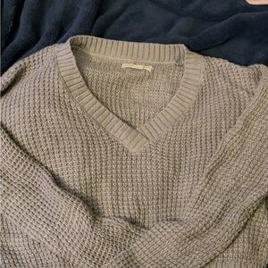 Women’s Gray V-Neck Sweater